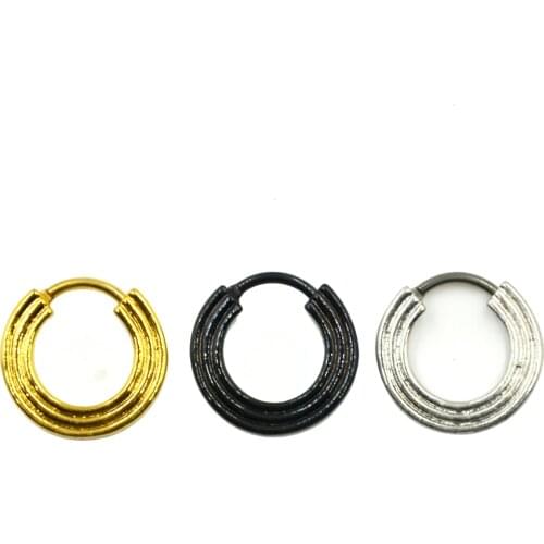 1pc Titanium Triple Line Nose Septum Clicker Piercing Body Jewelry Retainer Nose Stud Ring Ear Helix