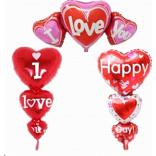 2 Sizes Baloon Big I Love You ang Happy Day Balloons Party Decoration Heart Engagement Anniversary Weddings Valentine Balloons