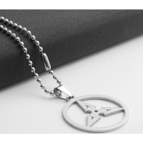 30 Stainless steel triangle dart pendant necklace geometric round triangle arrow game watch pioneer darts necklace jewelry
