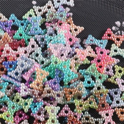 50Pcs/Pack Hollow Bowknot Butterfly 10*8mm ABS Imitation Pearls Mobile Phone Shell Accessories DIY Sewing Clothes Handmade Hair