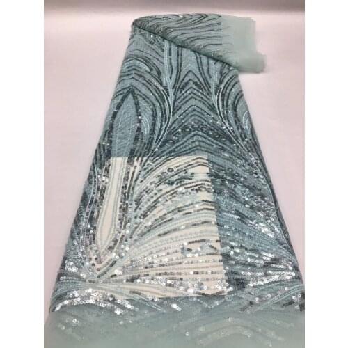 African Lace Fabric With Sequins Embroidery 2021 High Quality French Tulle Net Lace Material For Nigeria Wedding Party 5Yards