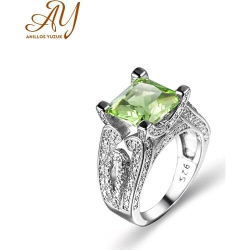 Anillos Yuzuk 925 Sterling Silver Square Topaz Gemstone Rings For Women Anniversary Party Jewelry Gift Drop Shipping