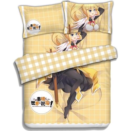 Anime JK Kono Subarashii Sekai ni Shukufuku wo! Lalatina Dustiness Ford Darkness Comforter Bedding Set Clear Washable Home Decor