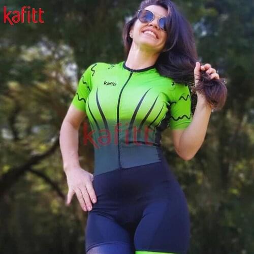 Calfette Summer New Women' Triathlon Professional Sportswear Short-sleeved Cycling Suit Temperament Monkey Jumpsuit Cycling Suit