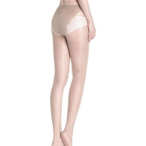 CUHAKCI Women 15 D Thin See Through Sexy Pantyhose Black Tights High Waist Stretch Crotch Detail Lolita Cute Tight