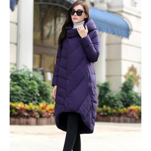 European Down Coat Winter Jacket Women Long Loose Plus Size XXXL Parkas Ultra Warm manteau femme Stand Collar XC025