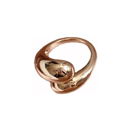 New Fashion Gold Open Adjustable Ring For Women Alloy Finger Ring Simple Jewelry Strength Gift Party