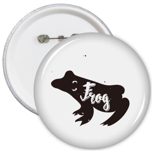 Frog Black And White Animal Round Pins Badge Button Clothing Decoration Gift 5pcs