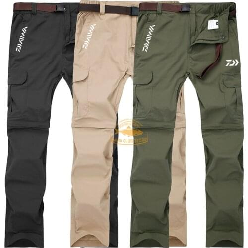 2020 DAIWA Summer Mens Fishing Pants Outdoor Hiking Quick-drying Breathable Removable Pants Travel Fishing Shorts