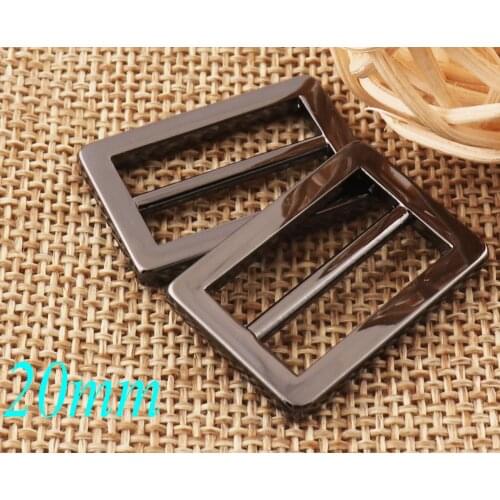 10-20 PCS Metal Gunmetal Slide Buckles Strap Fasteners Belt Adjusting Purse Strap Adjuster Bag buckle Wholesale 20mm