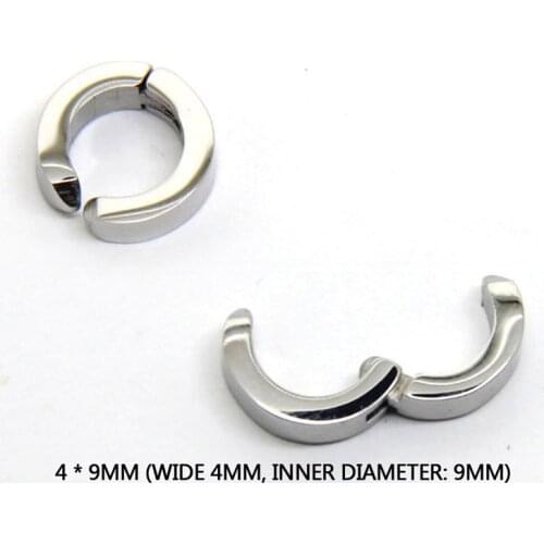 Fashion 1 Piece No Piercing Earrings Punk Style Titanium Steel Mens Women Round Ear Clip On