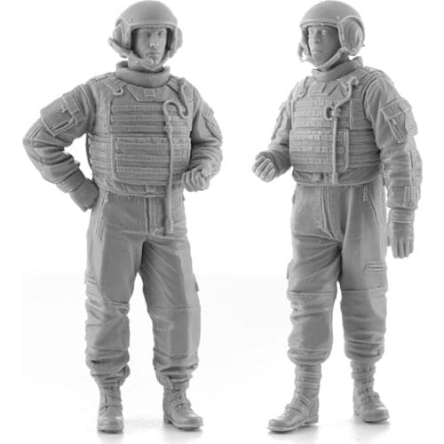 1/35 2 tankmen, US Army, Resin Model Soldier GK, military theme, Unassembled and unpainted kit