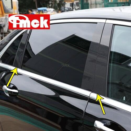 Real Carbon Fiber For Mercedes Benz W213 E Class E200L E260L E300L AMG 2016-2019 Car Window BC Column Pillar Strips Trim Covers