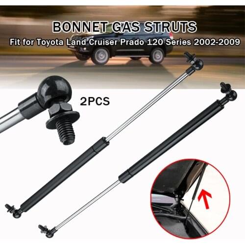 New 2Pc Car Hood Struts Bonnet Gas Lift Support Damper Fits for Toyota Landcruiser Prado 120 Series 2002-2009 475MM