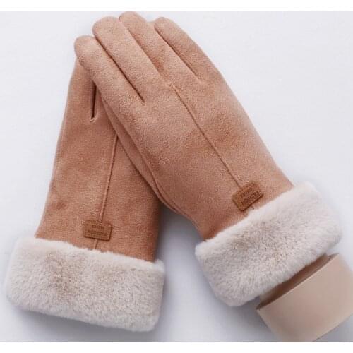 New Fashion Women Gloves Autumn Winter Cute Furry Warm Mitts Full Finger Mittens Women Outdoor Sport Female Gloves Screen 2021