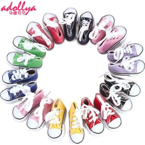 Adollya 7.5cm Shoes For Dolls 1/3 BJD Accessories Mini Sport High Top Canvas Shoelace Doll Shoes Toys For Girls Doll Accessories