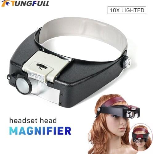Tungfull Glasses Loupe Wearing Style With Led Light Magnifier Magnifying Glasses Loupe Glasses Magnifier With Led Reading Repair