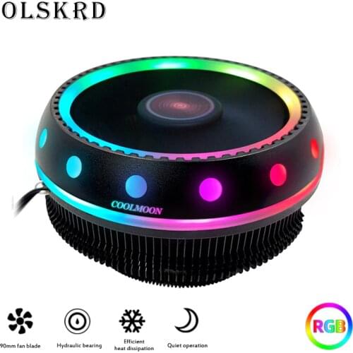 Olskrd UFO type Computer CPU RGB Cooler For intel LGA 1150 1151 1155 1156 AMD mute Cooler radiator Desktop heat sink cooling fan
