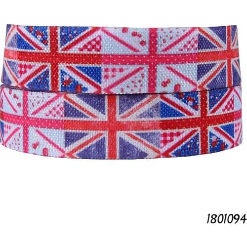 Wholesale 50 yards/lot 5/8" flag printed foe elastic ribbon in high stretch