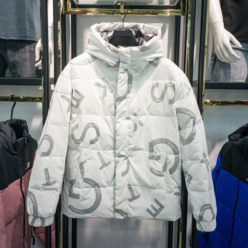 Fashion Couple Shiny Down Parka -20 Degree Winter Thicken Warm White Duck Down Jacket Coats Mens Casual Hooded Snow Windbreaker