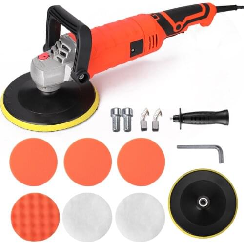 Portable 1580W Car Polishing Machine Speed Adjustable 180mm Disc Electric Car Polisher Waxing Machine Automobile Polishing Tool