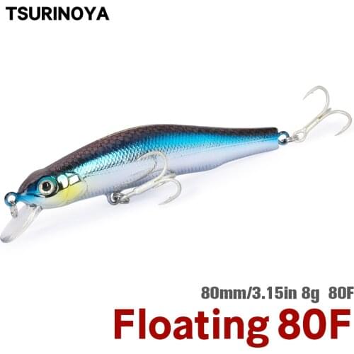 TSURINOYA 80mm 8.0g Magnet Weight Floating Minnow Fishing Lure DW44 Professional Artificial Hard Bait Pike Bass Lure DW44 Tackle