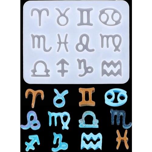 12 Horoscopes Uv Epoxy Silicone Molds for Resin Jewelry Making Tools DIY Pendants Keychain Casting Muold Art Crafts Handmade