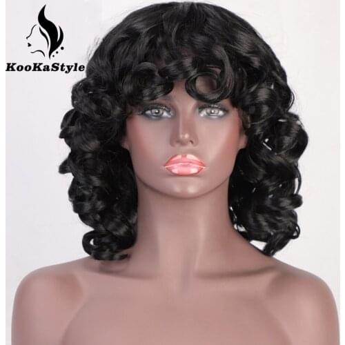 KookaStyle Synthetic Wigs for Black Women Short Afro Kinky Curly Wig Black Short Wig Heat Resistant Fiber Natural Pary Cosplay