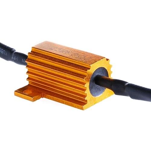 2Pcs LED 25W 6.8Ohm DRL Fog Light Canbus Gold Load Resistor Decoder Fast Wiring