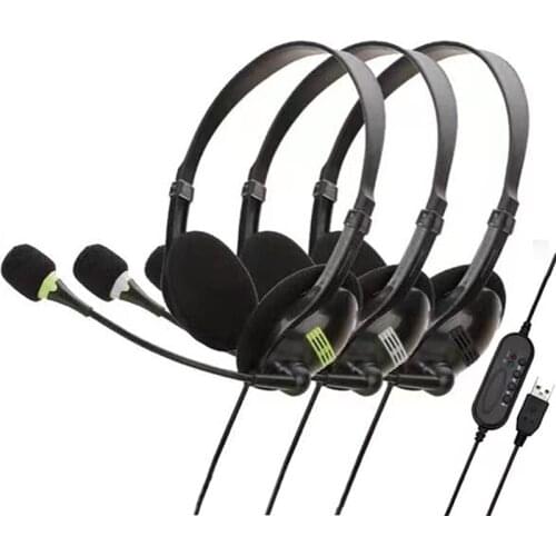 USB Headset with Microphone Noise Cancelling Computer PC Headset Lightweight Wired Headphones for PC /Laptop/Mac/ School/Kids