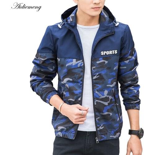 Jackets Men Windbreaker 2018 Spring Fashion Basic Jacket Hooded Thin Camouflage Men Jacket Coats Male Clothes Coat Outwear za106