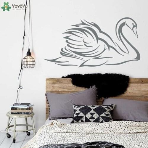 YOYOYU Wall Decal Bathroom Animal Swan Vinyl Wall Stickers Bedroom Headboard Beautiful Birds Pattern Nursery Decoration ArtCY112