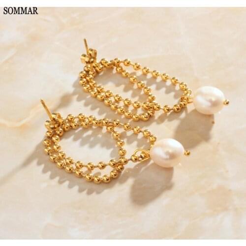 SOMMAR 2021 Newest Gold color Girl stud earrings Style, fashion, pearls women earrings fine fashion jewelry