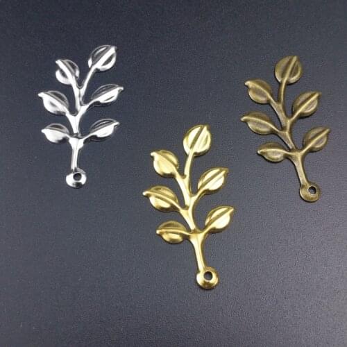 20pcs/lot 21x39mm Metal Filigree Flowers branch Slice Charms base Setting Jewelry DIY Components