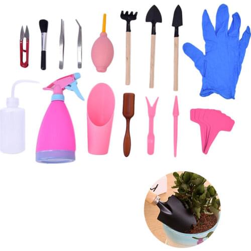 21PCS/lot Garden Planter Kit Succulent Planting DIY Tool Set Transplant Seedling Tool Bonsai Fertilizer Drilling Device