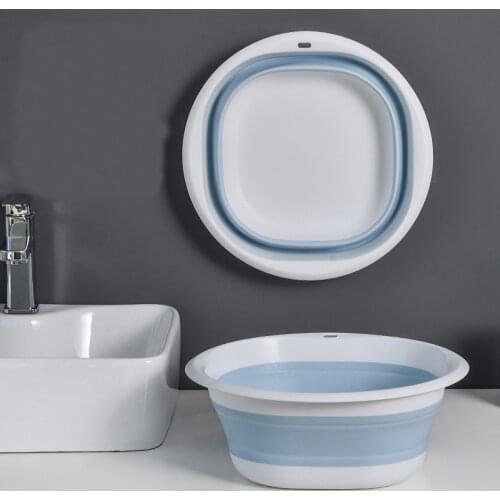 3pcs/set Plastic Folding Basins Portable Wash Basins Folding Laundry Tub Bathroom Kitchen AccessoriesTravel Folding Wash Basin