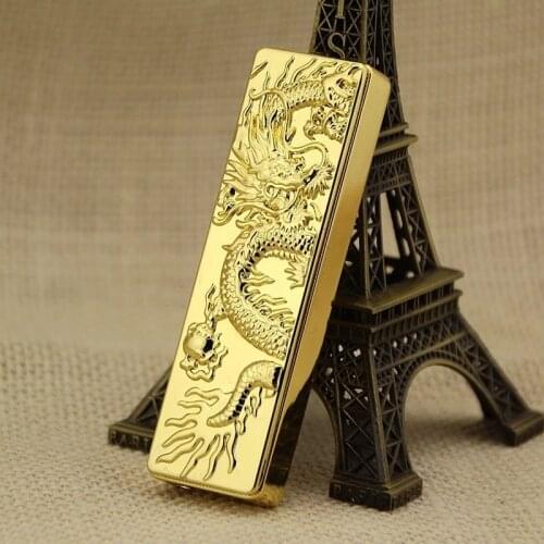 Long Embossed Dragon Drop-down Ignition Metal Creative Lighter Tobacco Accessories Gift for Men Inflatable Lighter Vintage