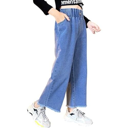 Jeans For Girls Solid Color Jeans Kids Girl Casual Style Children Jeans Autumn Winter Childrens Clothes 6 8 10 12 14