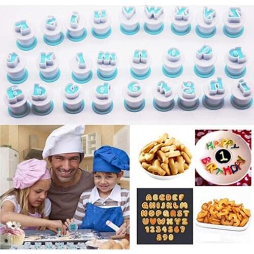 Alphabet Letter Fondant Cake Biscuit Mold Set DIY Cookie Stamp Impress Embosser Cutter UpperCase Letter Shape Cookie Cutters