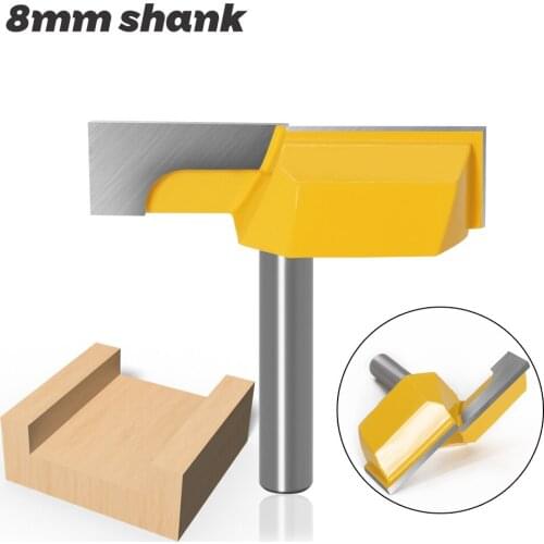 1PC 8MM Shank Milling Cutter Wood Carving Cleaning Bottom Router Bits with 8mm Shank,2-1/4 Cutting Diameter for Surface Planing