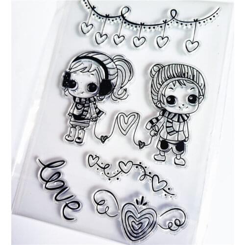 Hot selling Headphones girl transparent clear stamp / silicone seal roller stamp DIY scrapbook album / card production