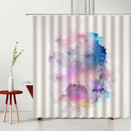 Creativity Water Color Style Shower Curtains Graffiti Art Bathtub Decoration Multiple Size Hanging Curtain With Hooks