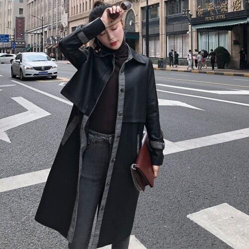 Real Sheepskin Coats for Women Fashion Genuine Leather Jacket Spring Autumn Jackets Long Trench Female Outerwear OT2892