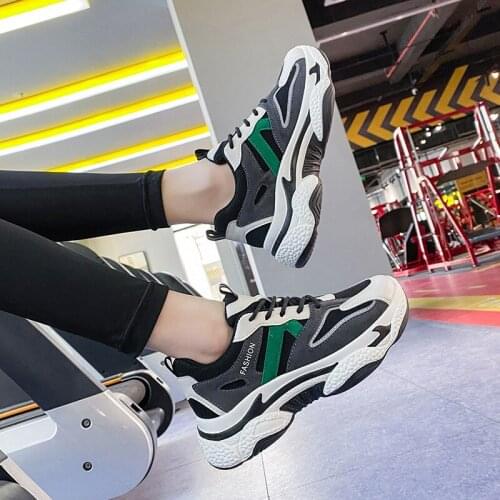 Korean Fashion Womens Shoes New Spring PU Leather Sneakers Casual Thick-soled Wear-resistant Running Shoes Fitness Shoes