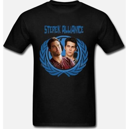 Men tshirt The Ultimate Sterek Alliance II Blue T Shirt [Back] Classic T Shirt Printed T-Shirt tees top
