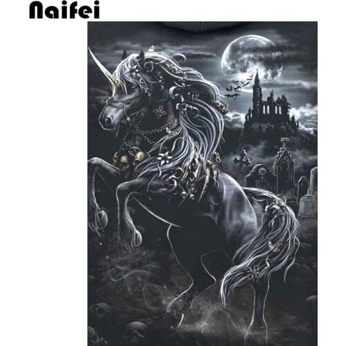 5D Square/Round Drill,5D DIY Diamond Painting "Fantasy skull Unicorn" Diamond Embroidery Cross Stitch Rhinestone home decor