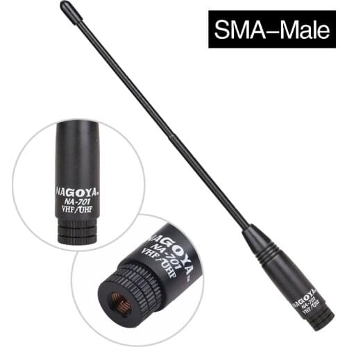 Nagoya NA-701 SMA-Male Dual Band 144/430Mhz 2.15dB Flexible Whip Handheld Antenna HT/Scanner for Wouxun TYT Walkie Talkie Radio