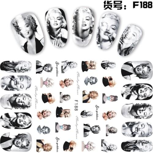 Nails stickers decal decoration Sexy Queen Marilyn Monroe nail decoration DIY Creative Designs Watermark Decals Tool
