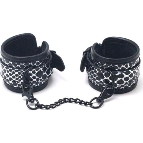 Stone Patterened PU Handcuffs Ankle Cuffs Restraints BDSM Bondage Sex Toys For Woman Restraints Exotic Accessories Sex Toys