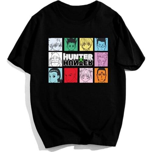 New Fashion Anime Mens T-shirt Anime Hunter X Hunter Killua Short-sleeved T-shirt Harajuku Unisex Streetwear Tee Shirts Femme